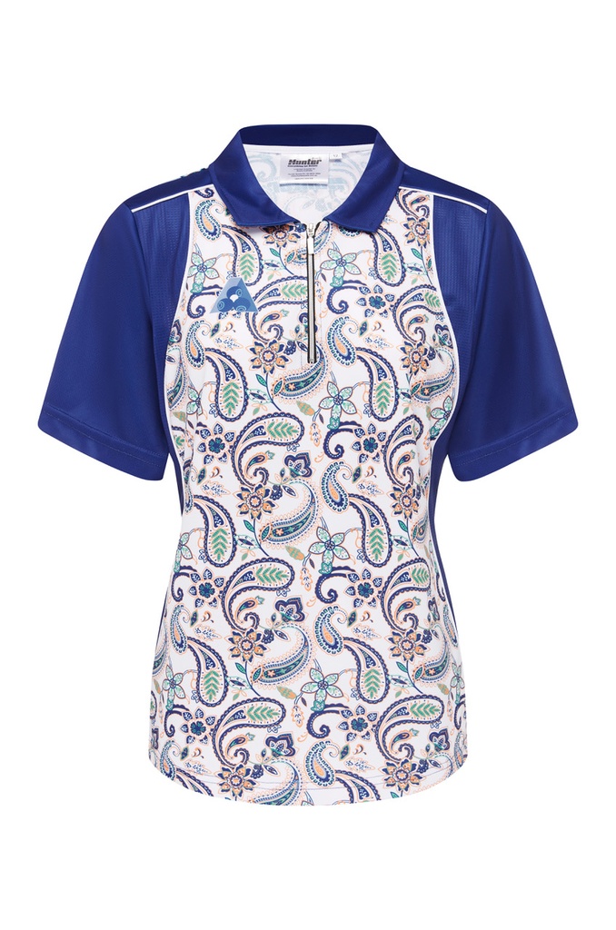 Ladies Paisley Zip Polo