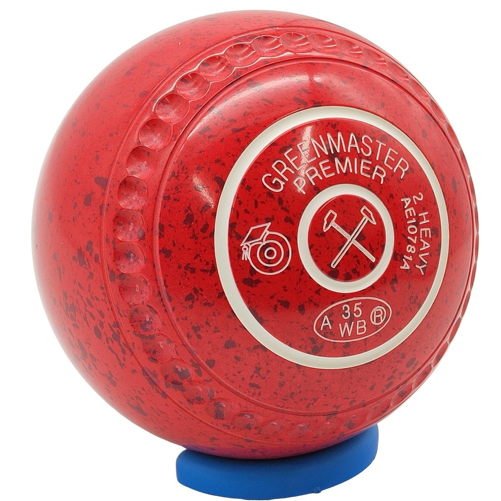 Greenmaster Premier Size 2 Red Maroon with full 40 Dimple Grip