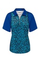 Ladies Zip Leopard Platinum Polo