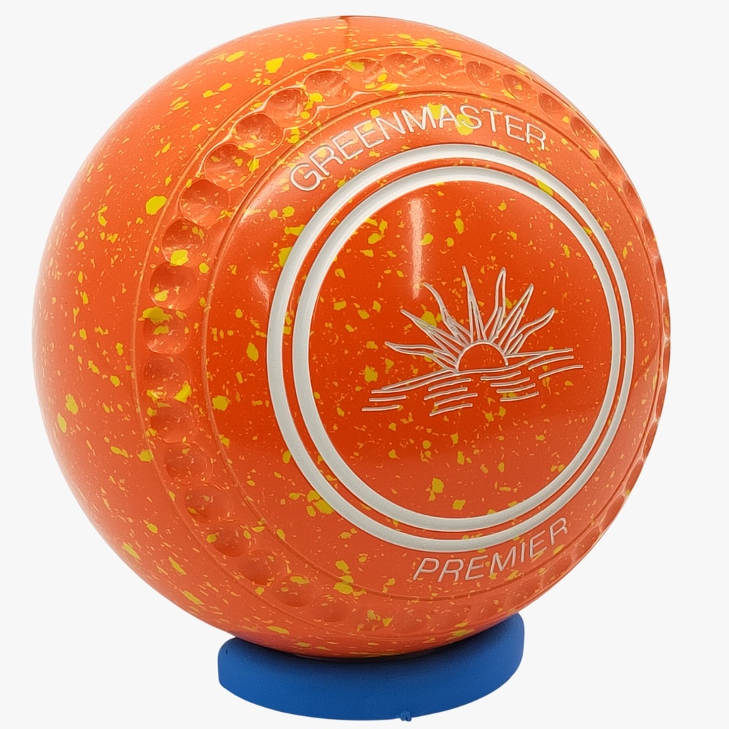 Greenmaster Premier Size 2 Orange Flame / Yellow with full 40 Dimple Grip