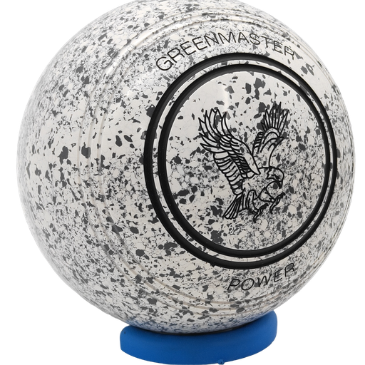 [POW4AE10186A-51802-36483-POWST35] Greenmaster Power Size 4 White - Steel Grey with full 40 Dimple Grip